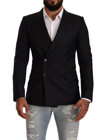 Dolce &amp; Gabbana Elegant Black Dotted Formal Blazer