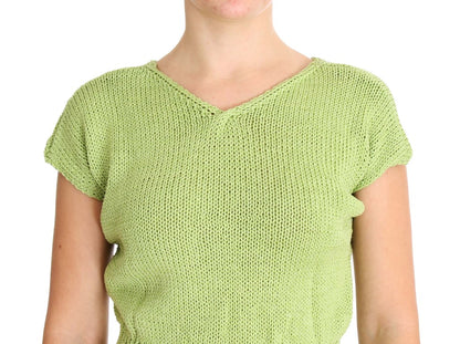 PINK MEMORIES Elegant Green Knitted Sleeveless Vest Sweater