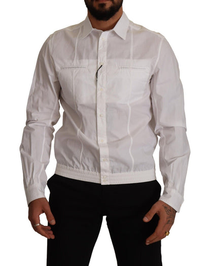 Dolce &amp; Gabbana White Cotton Button Down Men Collared Shirt