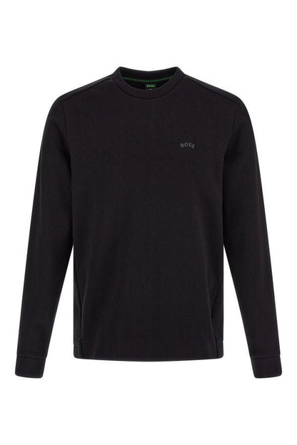 Hugo Boss Elegant Black Cotton Round Neck Sweatshirt