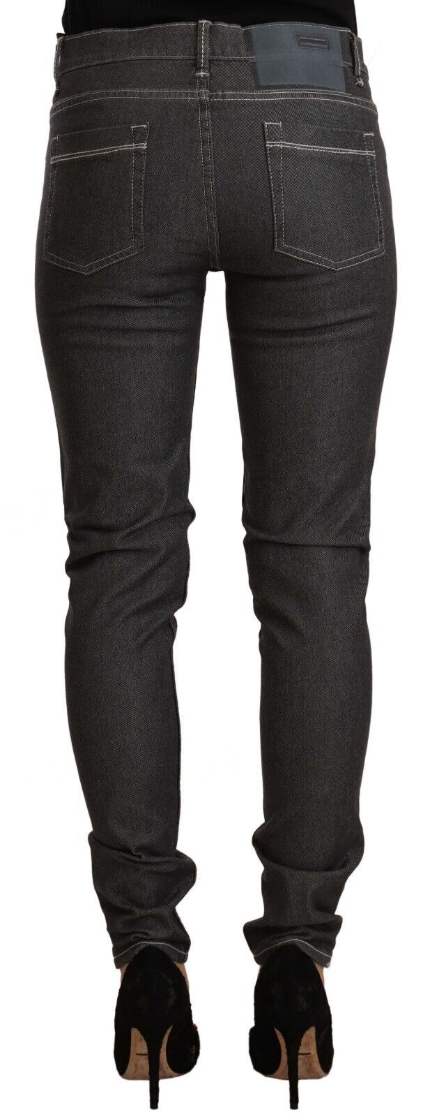 Acht Chic Mid Waist Skinny Black Jeans