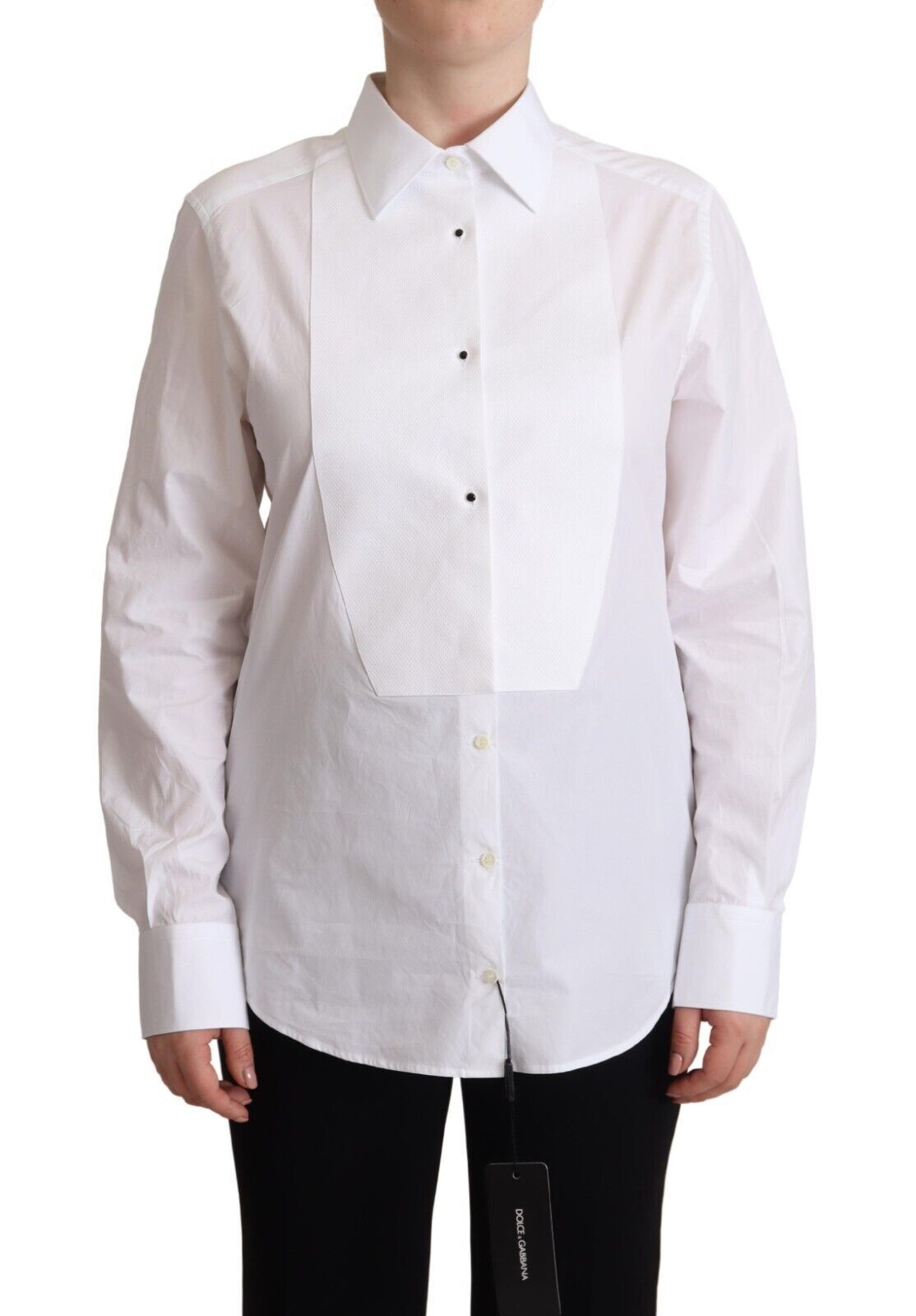 Dolce &amp; Gabbana Elegant White Poplin Dress Shirt