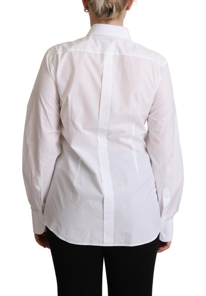 Dolce &amp; Gabbana Elegant White Poplin Dress Shirt