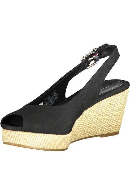 Tommy Hilfiger Black Cotton Women Sandal