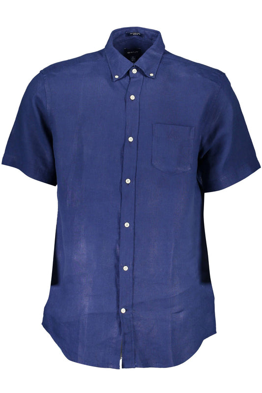 Gant Elegant Blue Linen Button-Down Shirt