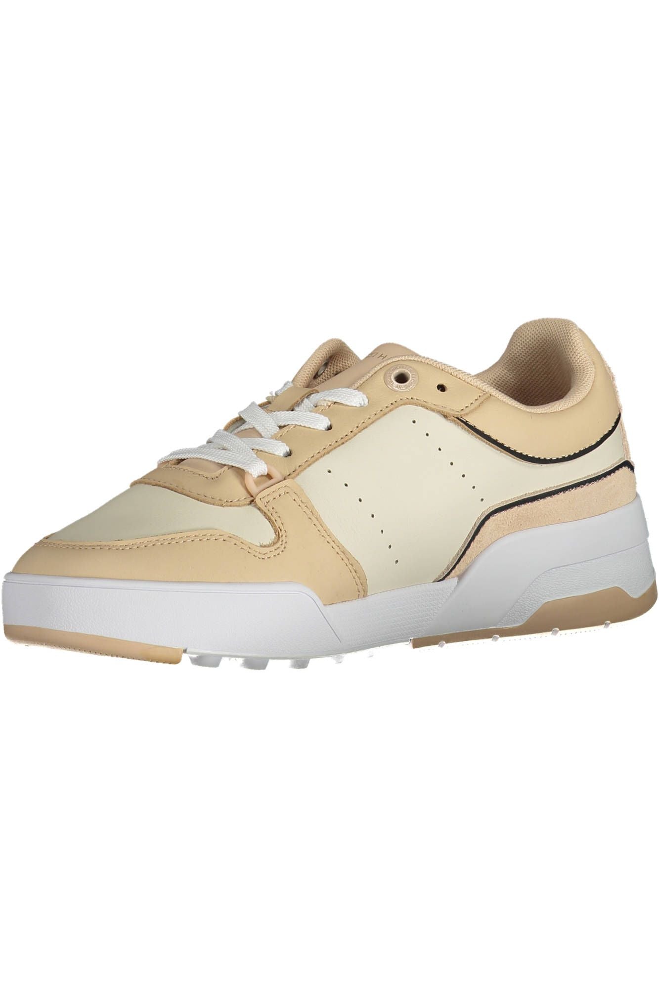 Tommy Hilfiger Beige Leather Women Sneaker