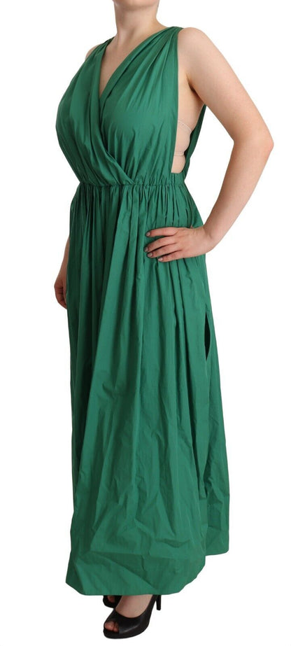 Dolce &amp; Gabbana Elegant Deep Green Sleeveless A-Line Dress