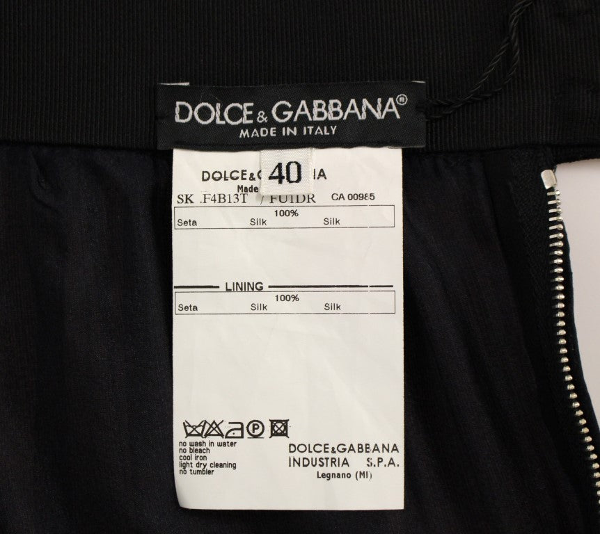 Dolce &amp; Gabbana Elegant Silk Black Skirt for Evenings