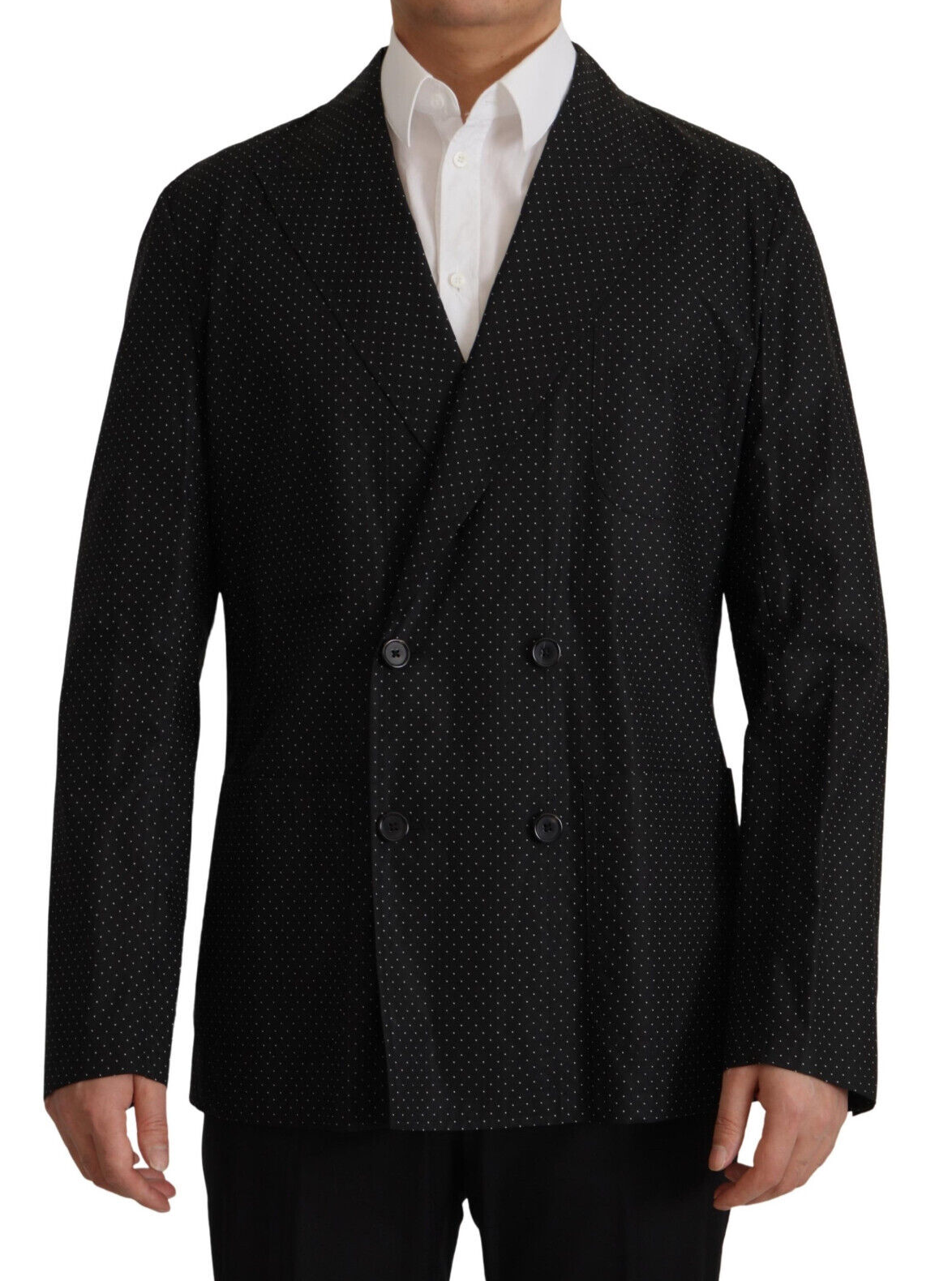 Dolce &amp; Gabbana Black Polka Dotted Cotton Blazer Jacket