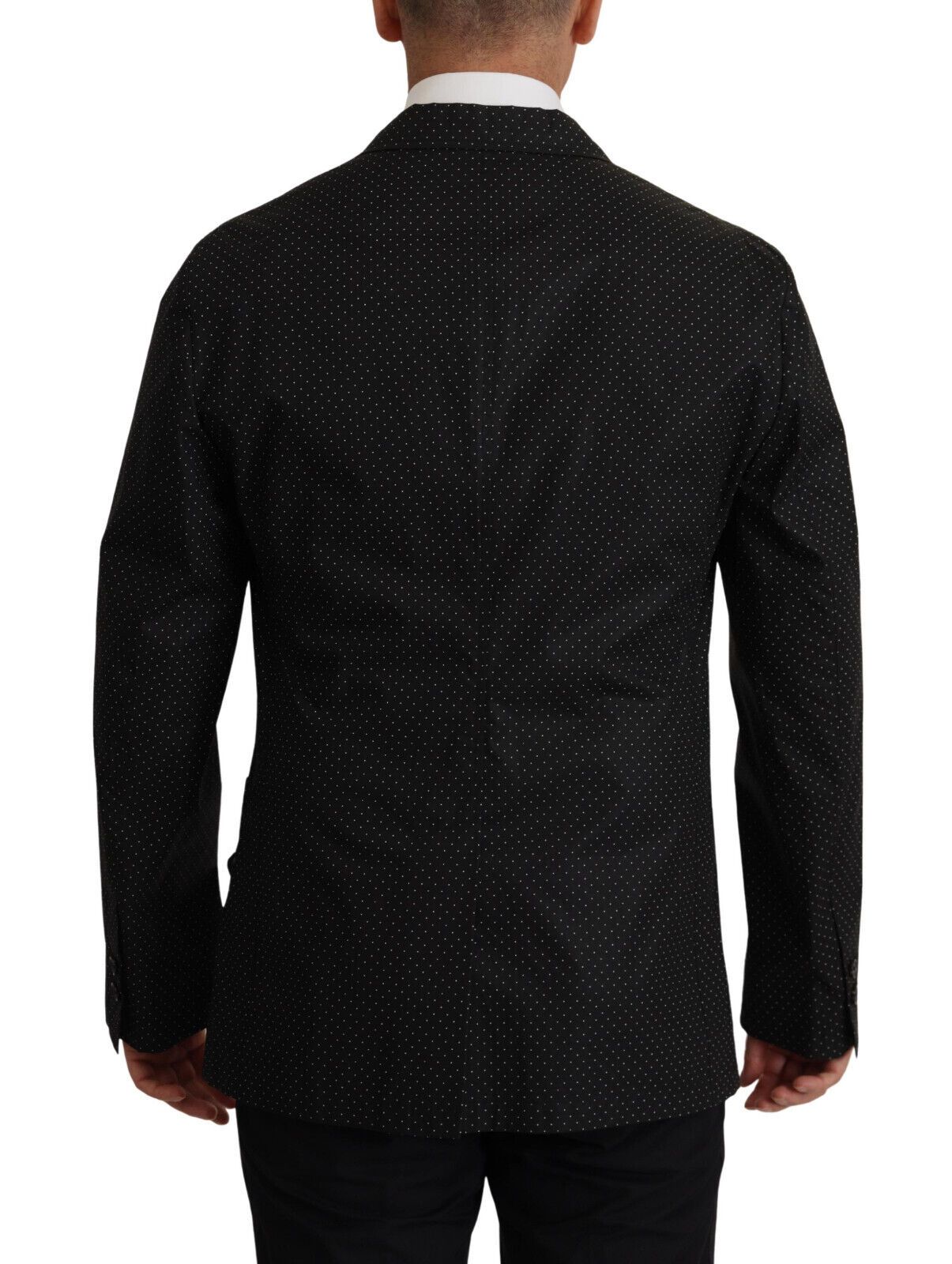 Dolce &amp; Gabbana Black Polka Dotted Cotton Blazer Jacket