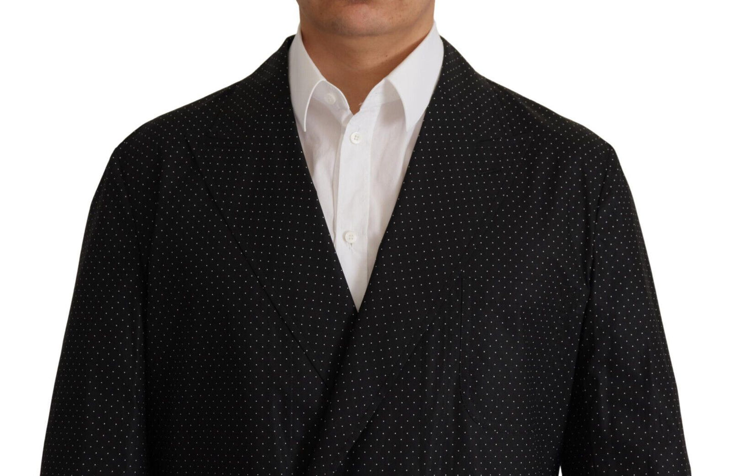 Dolce &amp; Gabbana Black Polka Dotted Cotton Blazer Jacket