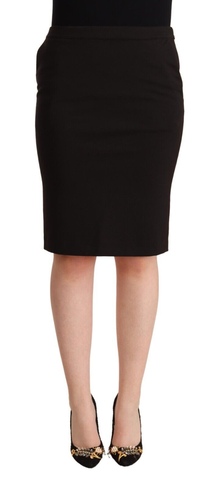 GF Ferre Sleek Black Pencil Skirt Knee Length