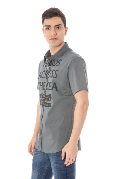 Costume National Gray Cotton Men Shirt