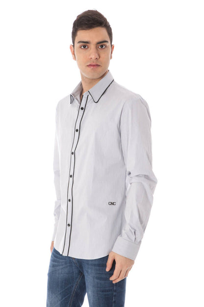 Costume National Light Blue Cotton Men Shirt