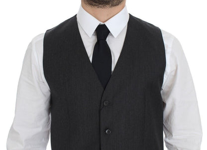 Dolce &amp; Gabbana Gray Wool Formal Dress Vest Weste Waistcoat