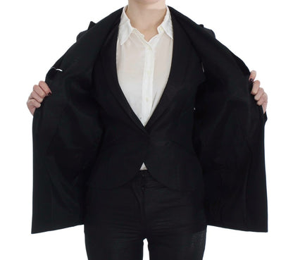 Exte Elegant Three-Piece Black Pants Suit