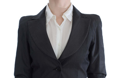 Exte Chic Gray Cotton Blend Pantsuit Set