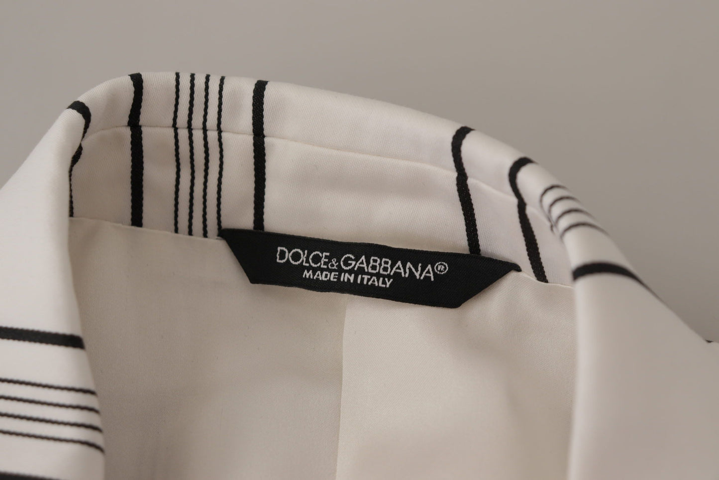 Dolce &amp; Gabbana Elegant Striped Cotton Blend Blazer