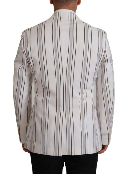 Dolce &amp; Gabbana Elegant Striped Cotton Blend Blazer