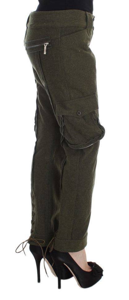 Ermanno Scervino Chic Green Cargo Pants for Effortless Style