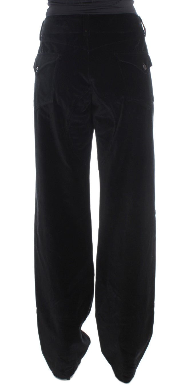 Ermanno Scervino Chic Black Straight Fit Cotton Jeans