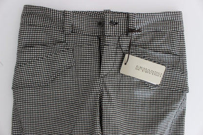 Ermanno Scervino Chic Checkered Black &amp; White Regular Fit Pants