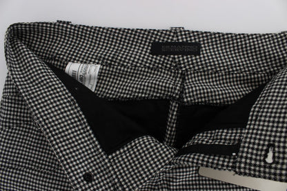 Ermanno Scervino Chic Checkered Black &amp; White Regular Fit Pants