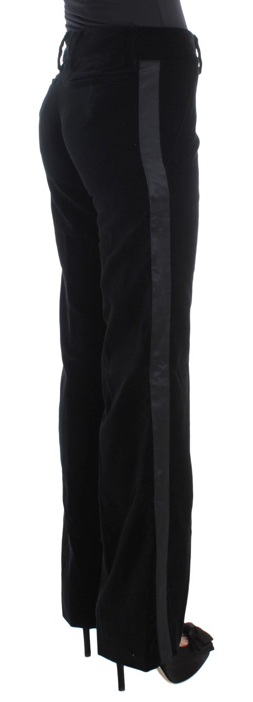 Ermanno Scervino Elegant Black Wide Leg Silk Blend Pants