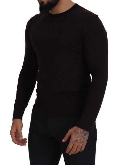 Dolce & Gabbana Elegant Brown Crewneck Cotton Sweater