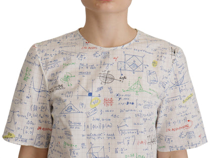 Dolce &amp; Gabbana Algebra Print Round Neck Cotton Tee