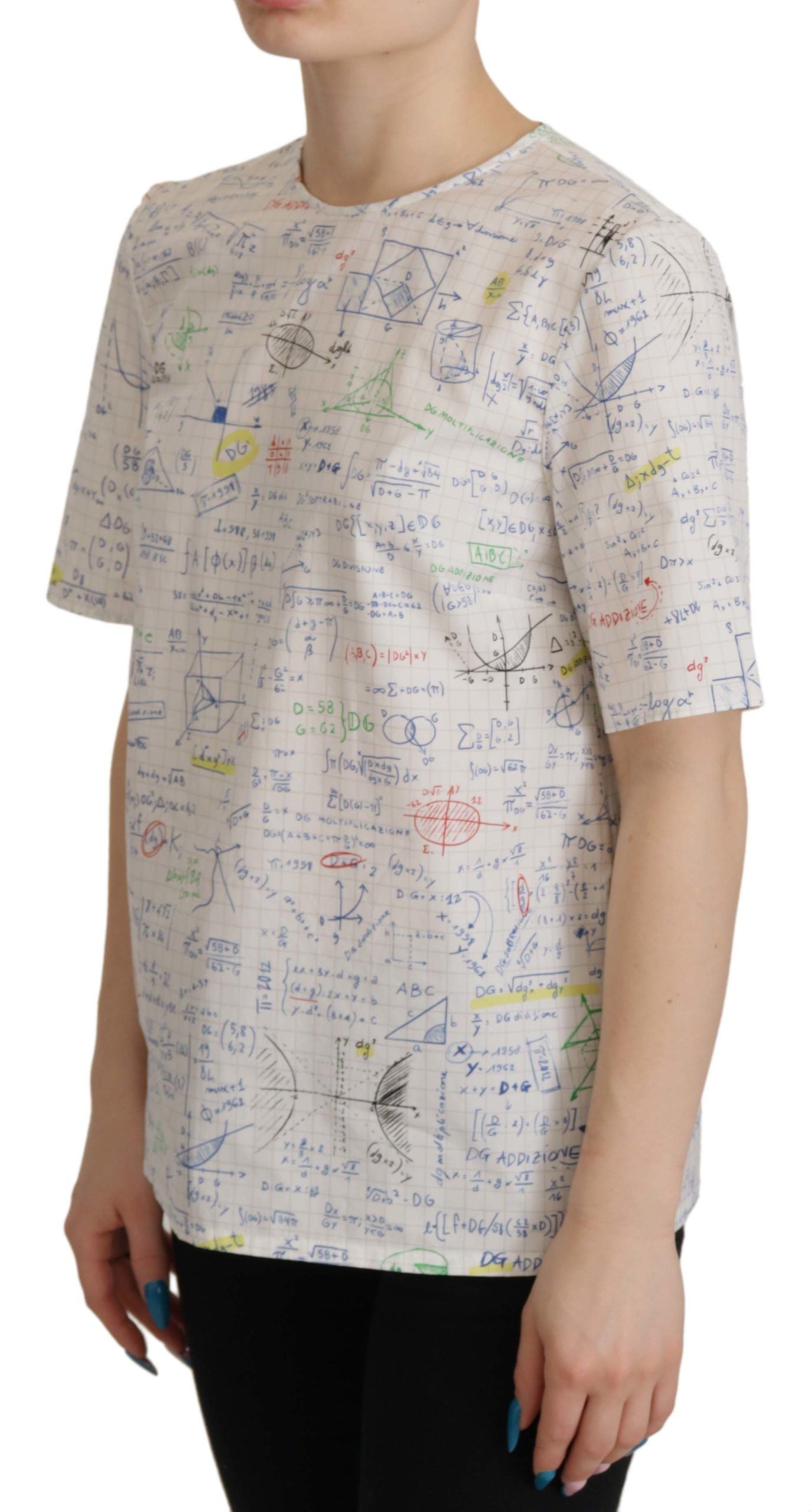 Dolce &amp; Gabbana Algebra Print Round Neck Cotton Tee