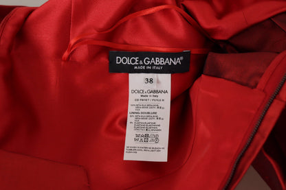 Dolce &amp; Gabbana Radiant Red Silk A-Line Midi Dress