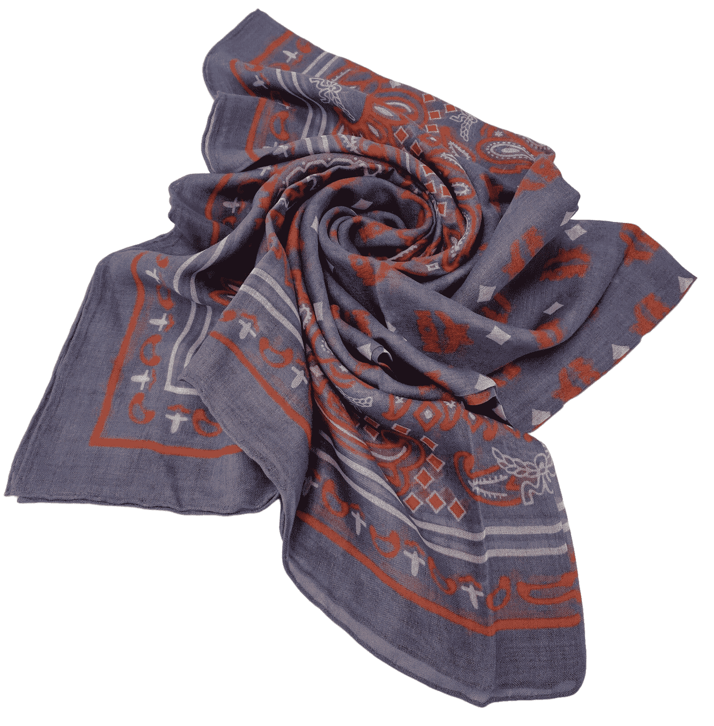 MCM Stonewash Modal Silk Paisley Print Jacquard Scarf