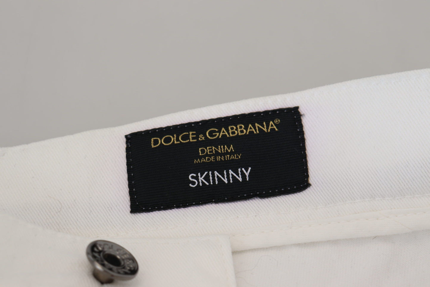 Dolce &amp; Gabbana White Slim Skinny Stretch Cotton Denim Jeans