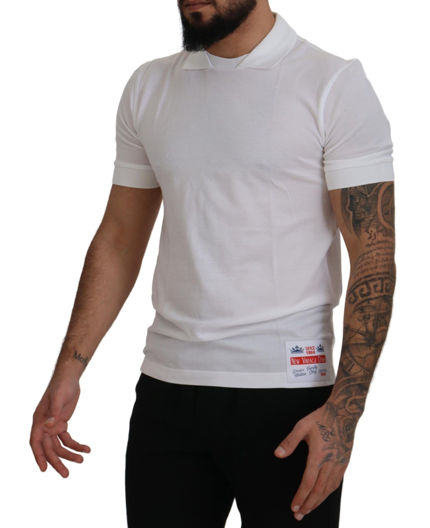 Dolce & Gabbana Elegant White Cotton Polo T-Shirt