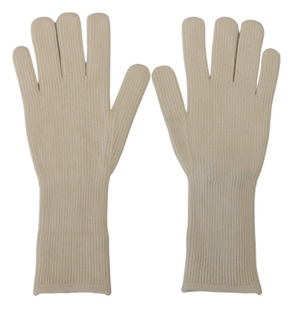 Dolce &amp; Gabbana Elegant White Cashmere Gloves