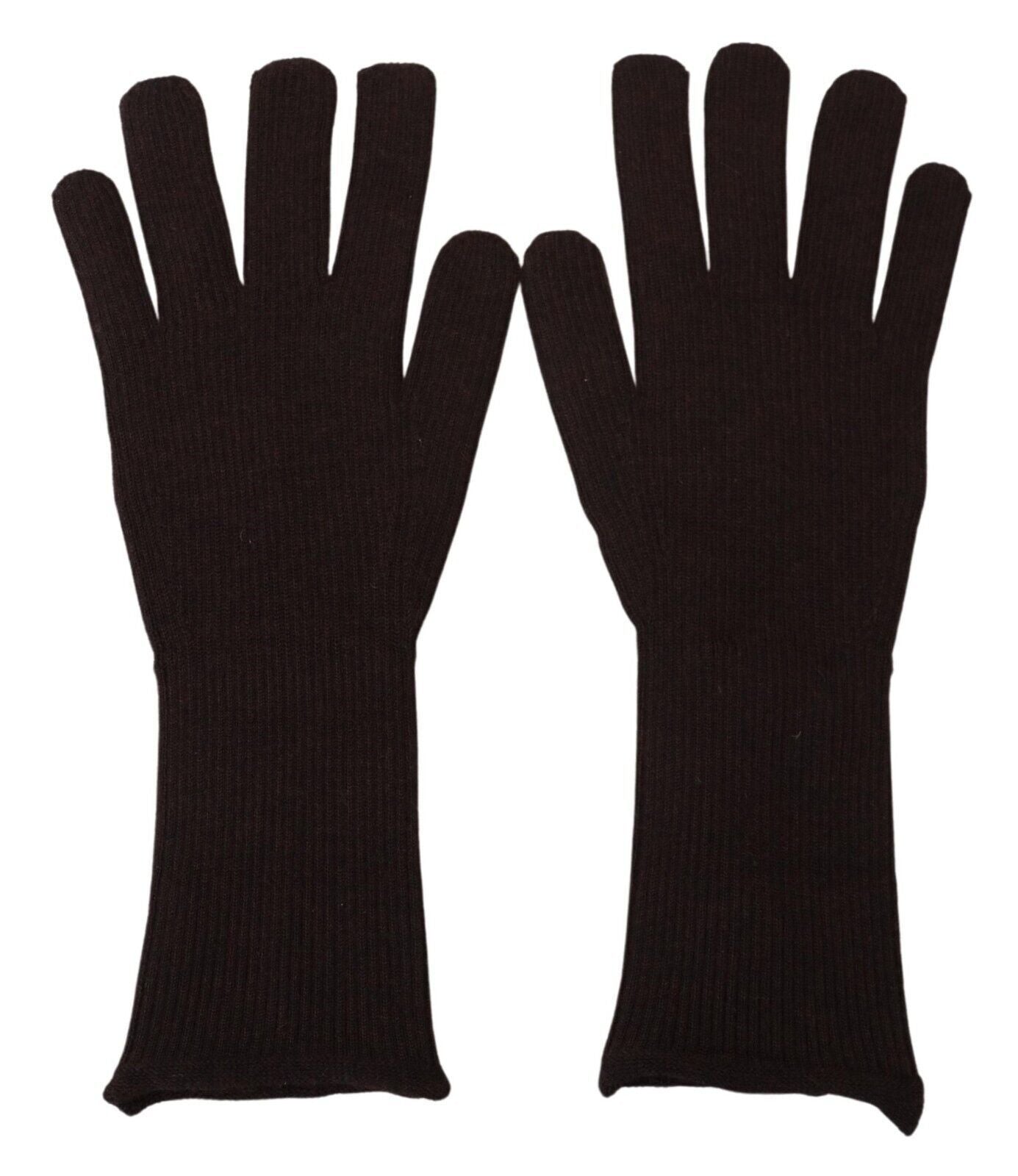 Dolce &amp; Gabbana Elegant Silk Cashmere Brown Gloves