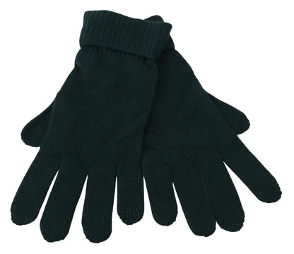 Dolce &amp; Gabbana Elegant Cashmere Wrist Length Gloves in Dark Green