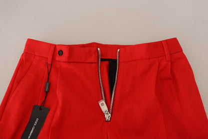 Dolce &amp; Gabbana Stunning Red Mainline Cotton Pants