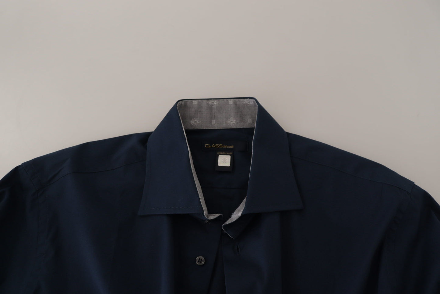 Roberto Cavalli Navy Elegance Cotton Dress Shirt