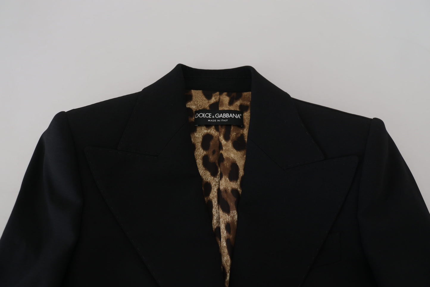 Dolce &amp; Gabbana Elegant Black Stretch Wool Blazer