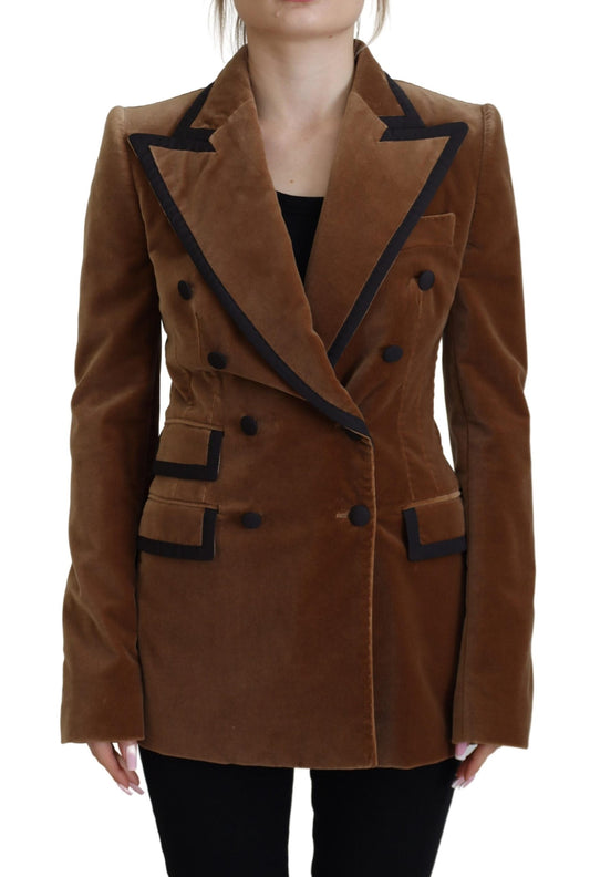 Dolce &amp; Gabbana Elegant Double Breasted Brown Blazer Jacket