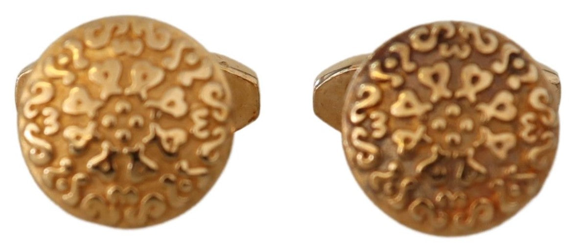 Dolce &amp; Gabbana Elegant Gold Plated Brass Men's Cufflinks