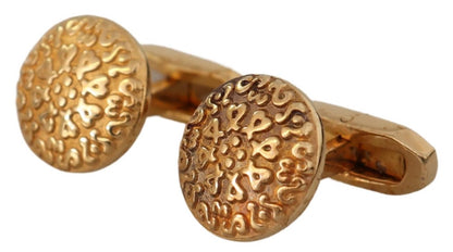 Dolce &amp; Gabbana Elegant Gold Plated Brass Men's Cufflinks