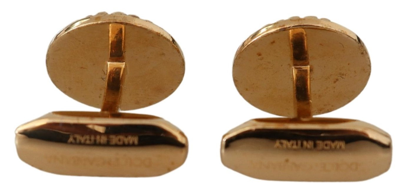 Dolce &amp; Gabbana Elegant Gold Plated Brass Men's Cufflinks