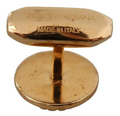 Dolce &amp; Gabbana Elegant Gold Plated Brass Men's Cufflinks