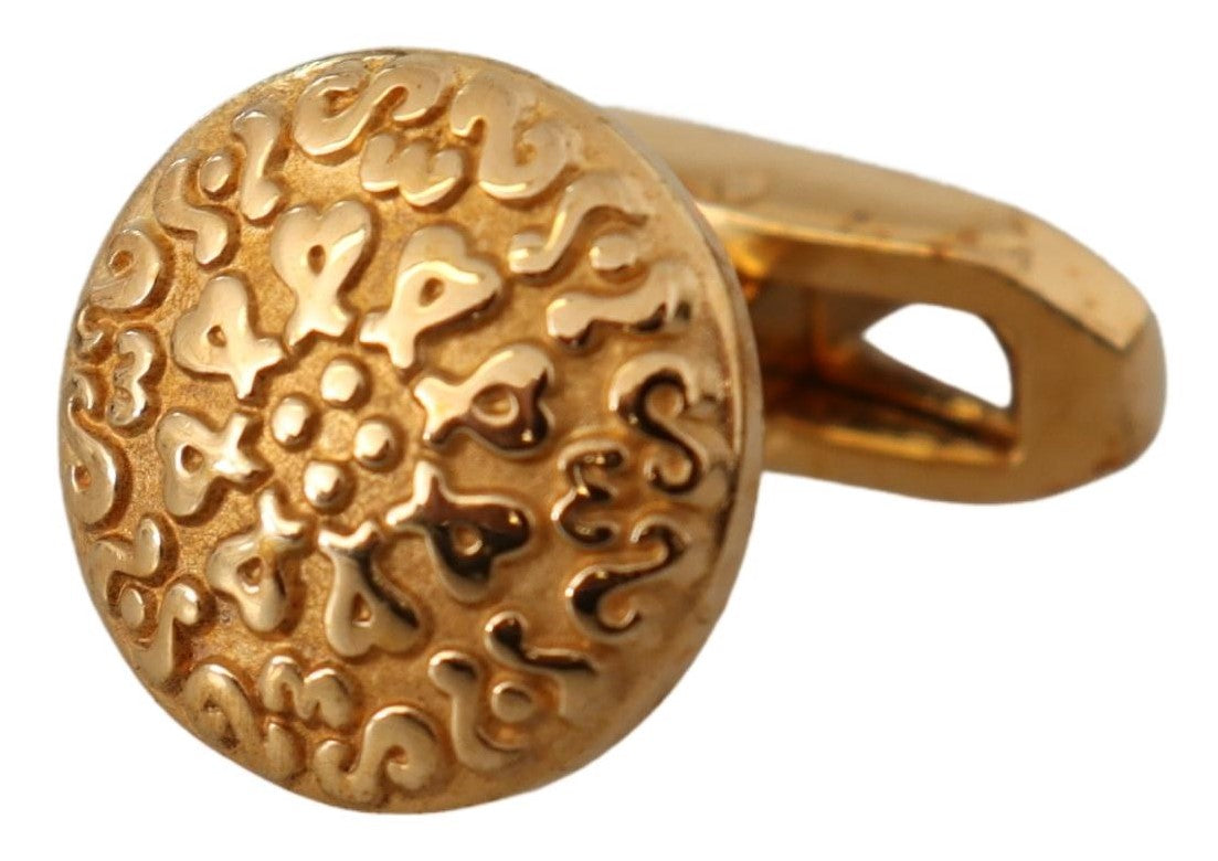 Dolce &amp; Gabbana Elegant Gold Plated Brass Men's Cufflinks