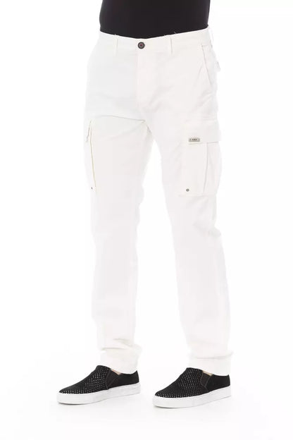 Baldinini Trend Chic White Cargo Trousers - Tailored Fit &amp; Stretch