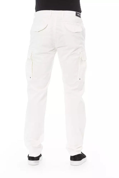 Baldinini Trend Chic White Cargo Trousers - Tailored Fit &amp; Stretch