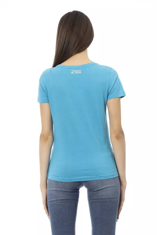 Trussardi Action Light Blue Cotton Women Top